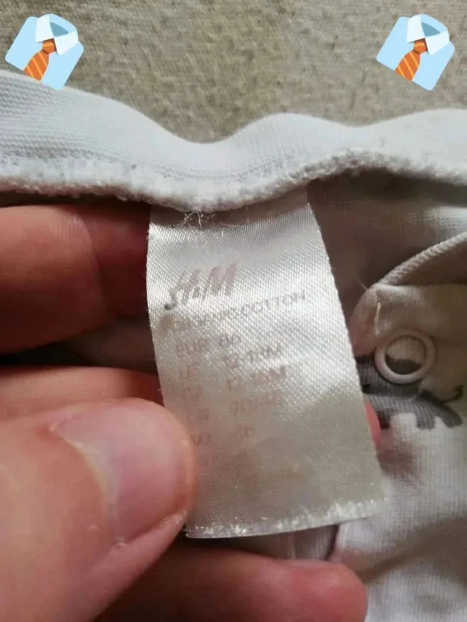 H&M Babybody 18-24 maanden (86 cm) Goede staat - wit met zachte grijze olifantmotieven – photo 3